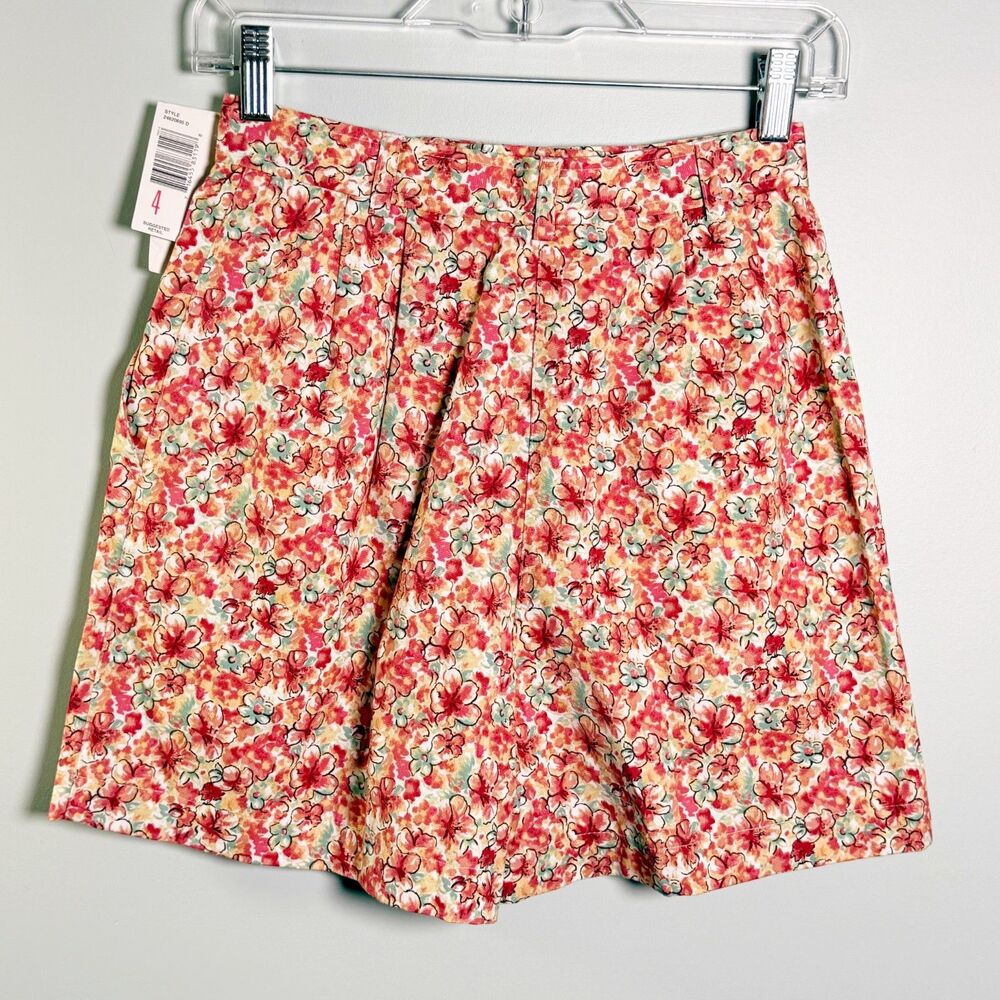 Vintage Liz‎ Claiborne Shorts Floral Cotton High Rise Waisted Cottagecore Size 4